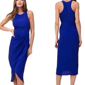 Yumi Kim Asymmetrical Ruched Midi Dress - Royal Blue Size L